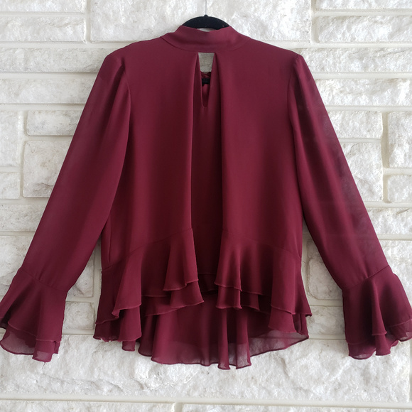 NSR Tops - NSR Blouse in Burgandy/Wine